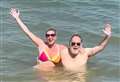 Vic and Nancy undeterred by Kent beach’s no-swim warning