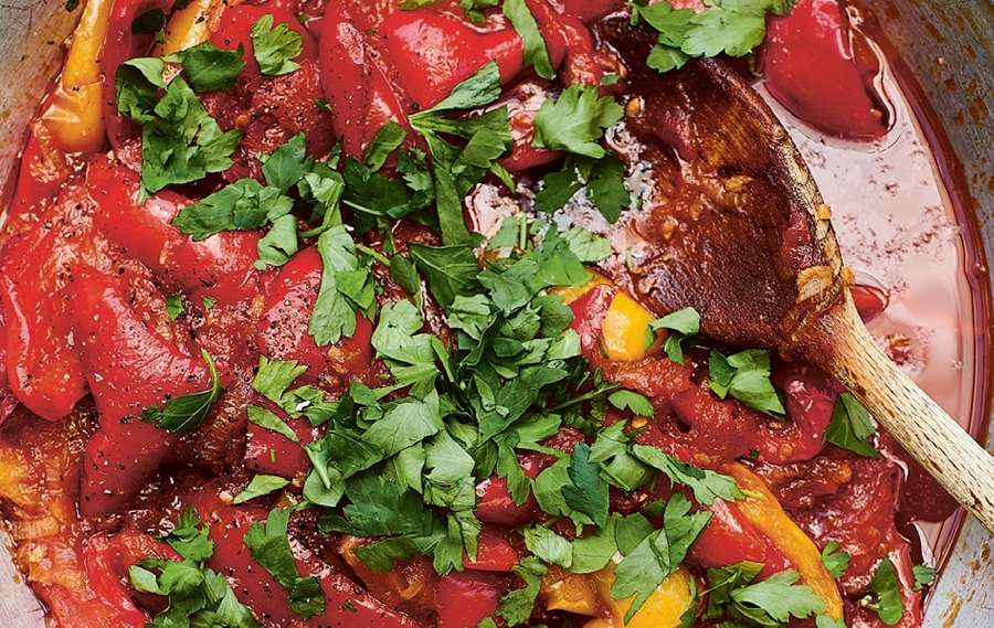 Georgina Hayden: Slow Cooked Peppers
