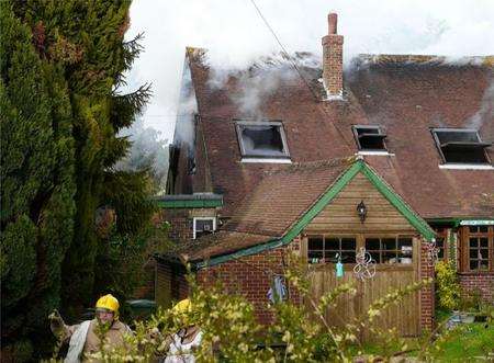House fire in Etchinghill
